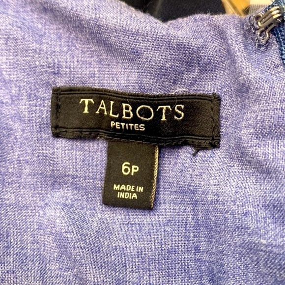 Women’s Talbots Petites Fully Lined Madras Patchwork Sleeveless Dress Size 6p - Picture 5 of 6